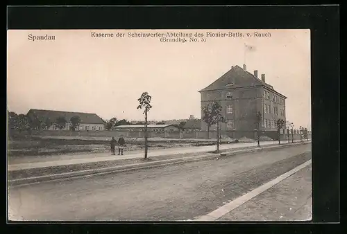 AK Berlin-Spandau, Kaserne der Scheinwerfer-Abteilung des Pionier Batl. v. Rauch 1. Brdbg. Nr. 3