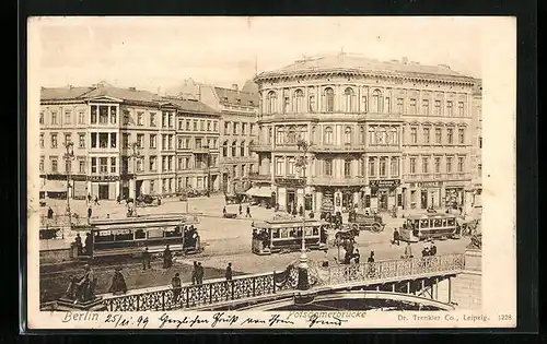 AK Berlin, Potsdamerbrücke mit Strassenbahnen