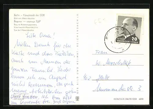 AK Berlin, Blick zum Alexanderplatz