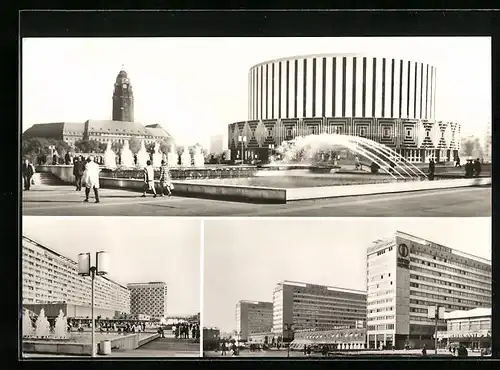 AK Dresden, Prager Strasse Filmtheater, Hotel Newa