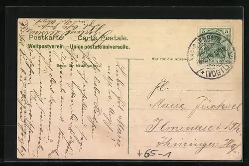 AK Reichenbach i. V., Bahnhof mit Zufahrtstrasse