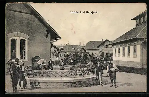 AK Ilidze, Ortspartie mit Brunnen