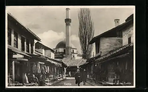 AK Sarajevo, Carsija, Strassenpartie mit Moschee