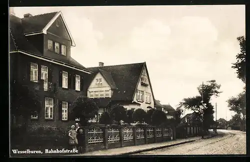 AK Wesselburen, Partie in der Bahnhofstrasse