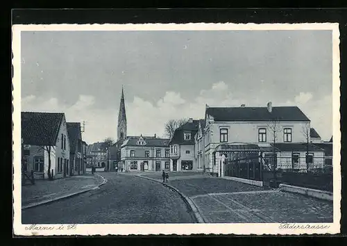 AK Marne i. H., Süderstrasse mit Geschäften