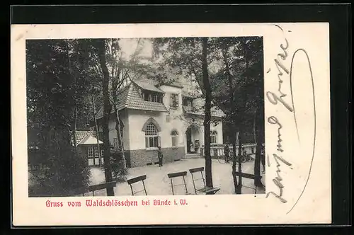 AK Bünde i. W., Gasthaus Waldschlösschen