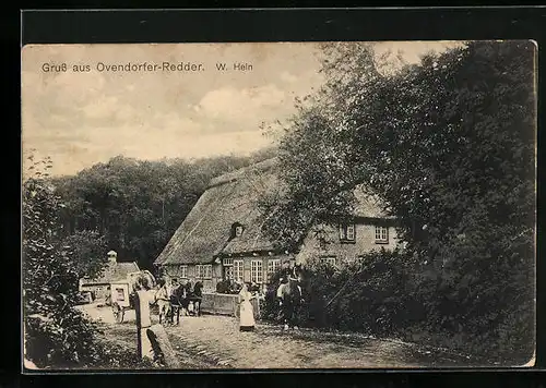 AK Ovendorfer-Redder, Gasthaus mit Post W. Hein