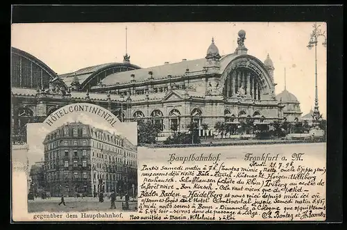 AK Frankfurt a. M., Hauptbahnhof, Hotel Continental