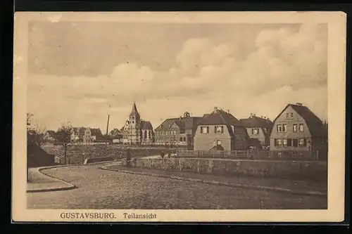 AK Gustavsburg, Teilansicht der Ortschaft