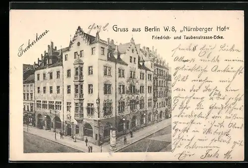 AK Berlin, Nürnberger Hof, Friedrich- Ecke Taubenstrasse, Tucherhaus