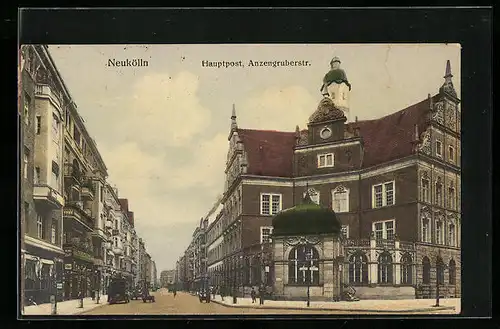 AK Berlin-Neukölln, Hauptpost, Anzengruberstrasse