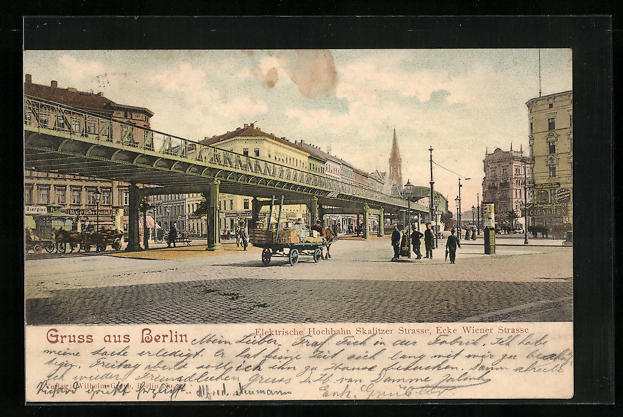 Ak Berlin Elektrische Hochbahn Skalitzer Strasse Ecke Wiener Strasse