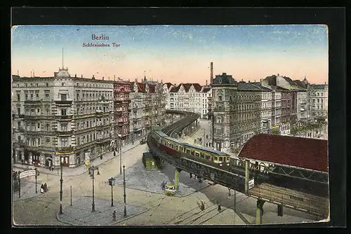 AK Berlin-Kreuzberg, Schlesisches Tor, U-Bahn