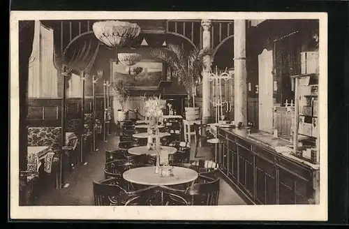 AK Husum, Speiseraum im Gasthaus Stadt Kaffee mit Theke