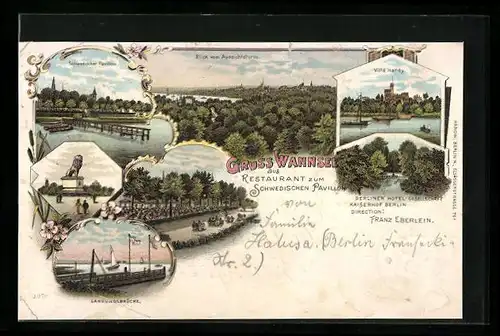 Lithographie Berlin-Wannsee, Restaurant zum Schwedischen Pavillon