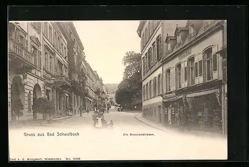 AK Bad Schwalbach, Brunnenstrasse mit Victoria-Hotel