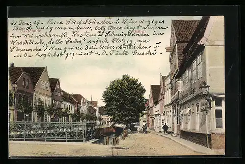 AK Buxtehude, Häuser an der Strasse Ostfleth