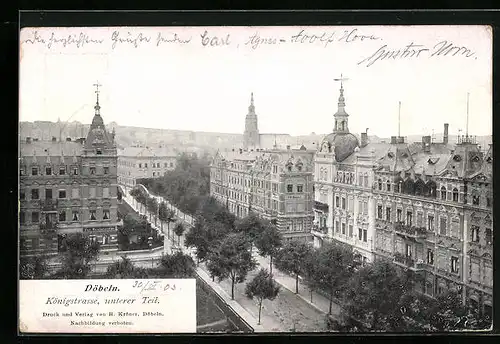AK Döbeln, Königstrasse, unterer Teil
