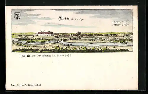 AK Neustadt am Rübenberge, Ortsansicht im Jahre 1654