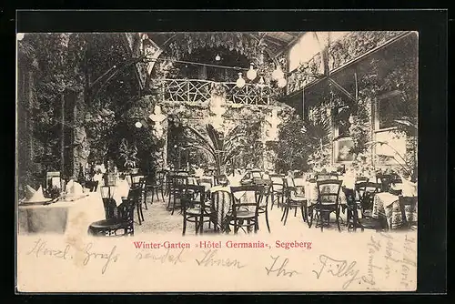 AK Segeberg, Hotel Germania, Winter Garten