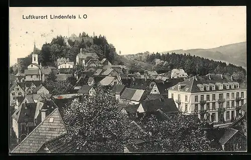 AK Lindenfels i. O., Ortsansicht aus der Vogelschau