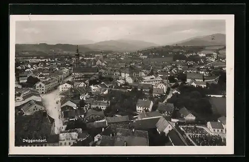 AK Deggendorf, Ortsansicht aus der Vogelschau