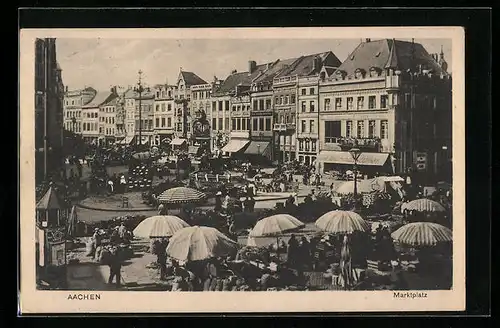 AK Aachen, Ansicht Marktplatz