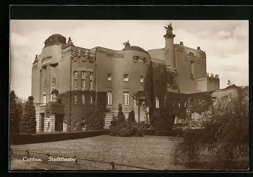 AK Cottbus, Ansicht des Stadttheaters