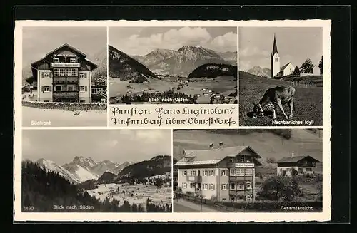 AK Tiefenbach b. Oberstdorf, Pension Haus Luginsland und Haus Sonneck