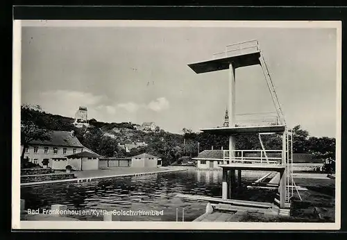 AK Bad Frankenhausen /Kyffh., Sprungturm im Solschwimmbad
