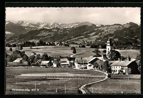 AK Petersthal, Gesamtansicht des Ortes mit Kirche