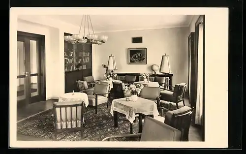 AK Tabarz /Thür., FDGB-Erholungsheim Theo Neubauer, Lesezimmer