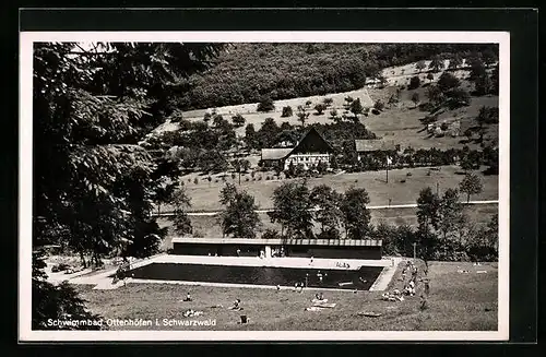 AK Ottenhöfen, Teilansicht mit Freibad