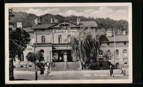 AK Greiz, Schloss- und Parkstadt, Bahnhof