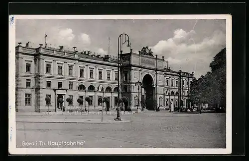 AK Gera /Thür., Partie am Hauptbahnhof