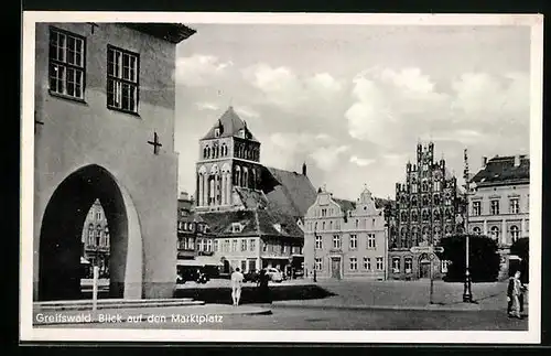 AK Greifswald, Blick auf den Marktplatz