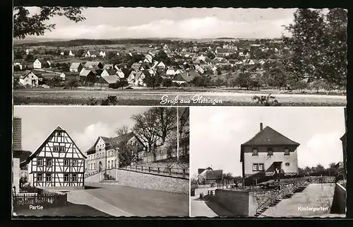 AK Hettingen, Kindergarten, Gesamtansicht, Strassenpartie