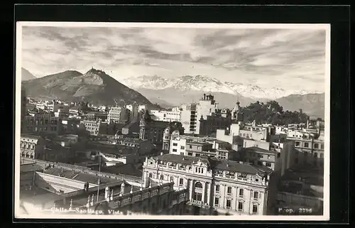 AK Santiago de Chile, Vista Parcial, Teilansicht gegen die Berge