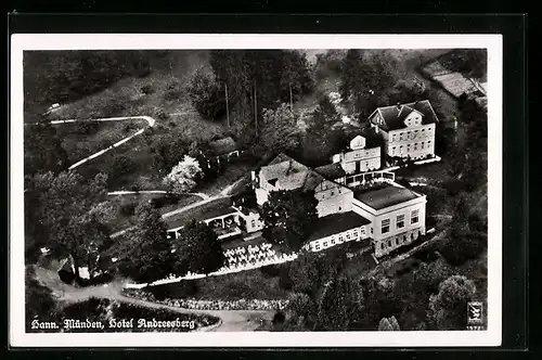 AK Hann. Münden, Hotel Andreesberg aus der Luft gesehen