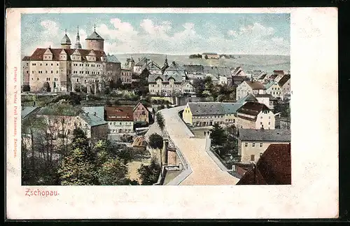 AK Zschopau, Teilansicht mit Schloss