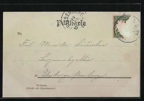 Mondschein-AK Landsberg a. L., Gesamtansicht