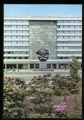 AK Karl-Marx-Stadt, Blick auf das Karl-Marx-Monument