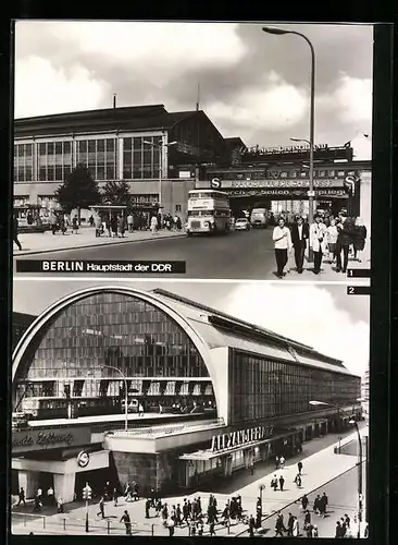 AK Berlin, Bahnhof Friedrichstrasse und Bahnhof Alexanderplatz