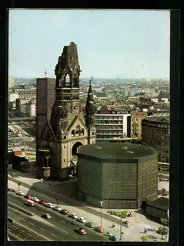 AK Berlin, Kaiser-Wilhelm-Gedächtniskirche aus der Vogelschau