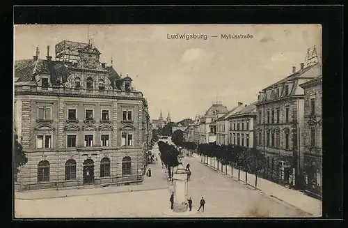 AK Ludwigsburg, Partie in der Myliusstrasse
