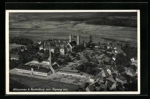 AK Weissenau b. Ravensburg, Gesamtansicht, Flugzeugaufnahme