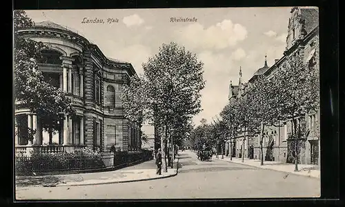 AK Landau / Pfalz, Blick in die Rheinstrasse