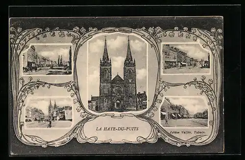 AK La Haye-du-Puits, l'Eglise, l'Marché