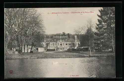 AK Abbaye de la Lucerne, l'Abbatiale et la Pièce d'Eau