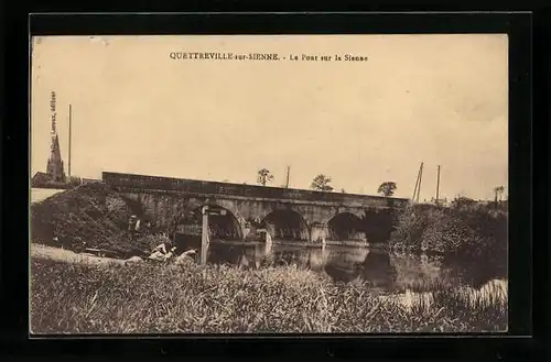 AK Quettreville-sur-Sienne, le Pont sur la Sienne